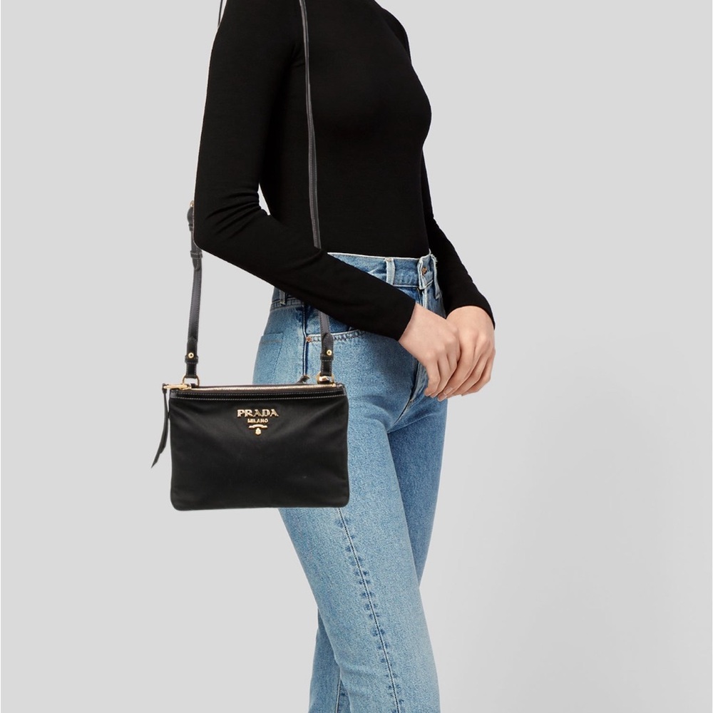 Prada Black Nylon Crossbody Bag with Gold Accents - Picture 2 of 3